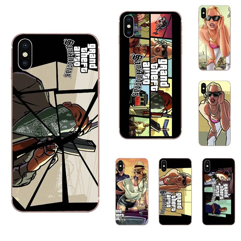 Gta San Andreas светлые мягкие футляры для мобильных телефонов huawei Honor mate 7 7A 8 9 10 20 V8 V9 V10 G