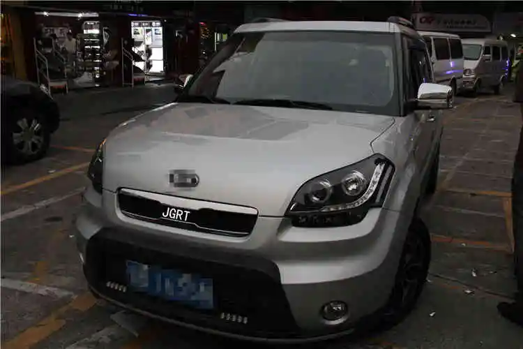2 шт. светодиодный головной светильник s для Kia Soul 2010-2012 Автомобильный светодиодный светильник s двойной ксеноновый Объектив Автомобильные аксессуары дневные ходовые огни противотуманный светильник