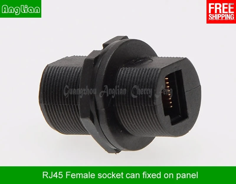 RJ45 гнездо с прямой головкой Ethernet LAN черный IP68 защита M20 наполнитель Locknut пластик