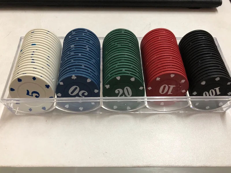 100pcs with case Texas Hold'em покерные фишки набор портативный азартные настольные игры ужин вечерние игры - Цвет: 100pcs with case