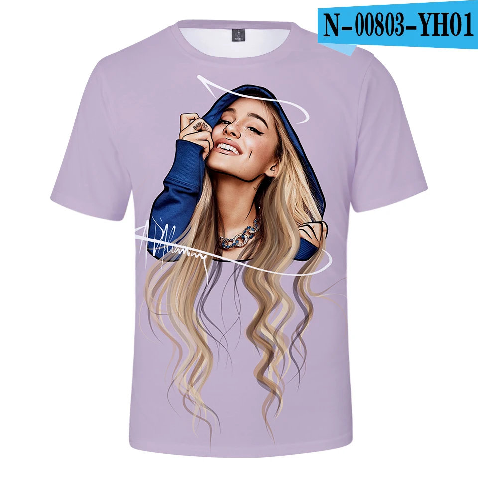 Ariana Grande 3d футболка женская летняя повседневная футболка Harajuku хит-хоп футболки Плюс Размер короткий рукав одежда - Цвет: picture color