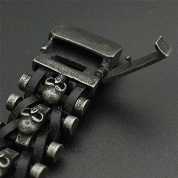 2017 браслет унисекс с рисунком ржавой кожи черепом из нержавеющей стали 316L в ретро