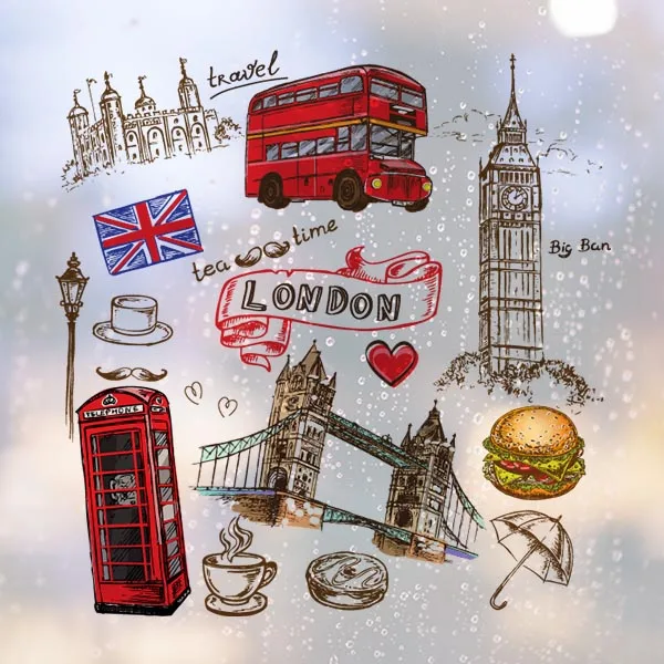 Любовь Сердце башня автобус Великобритания гамбургер Англия знаковая отметка