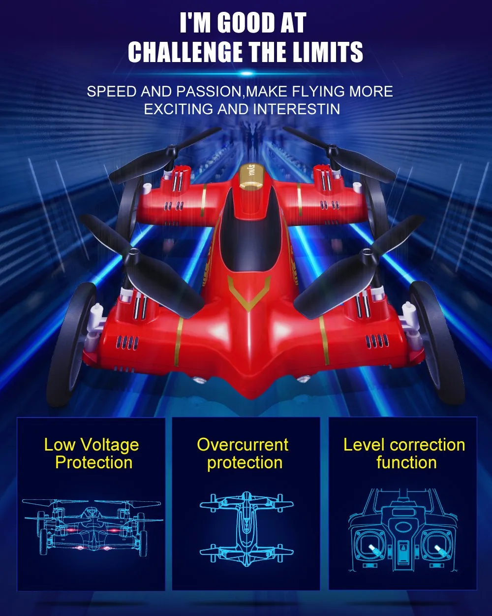 Syma X9 / x9s летающий автомобиль 2 4G 4CH дистанционное управление RC Квадрокоптер