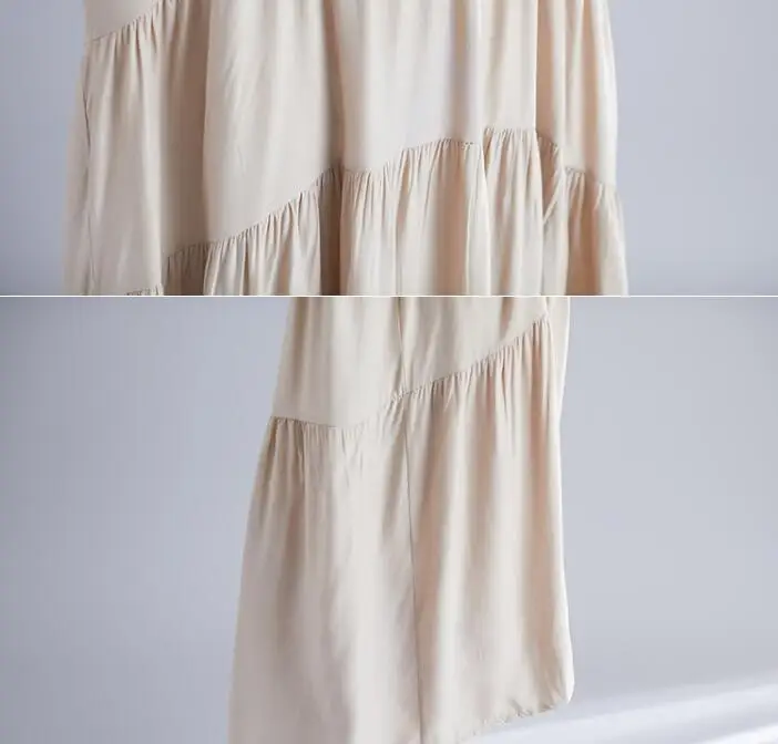 Женский Длинный плиссированный сарафан хлопковое свободное платье черного