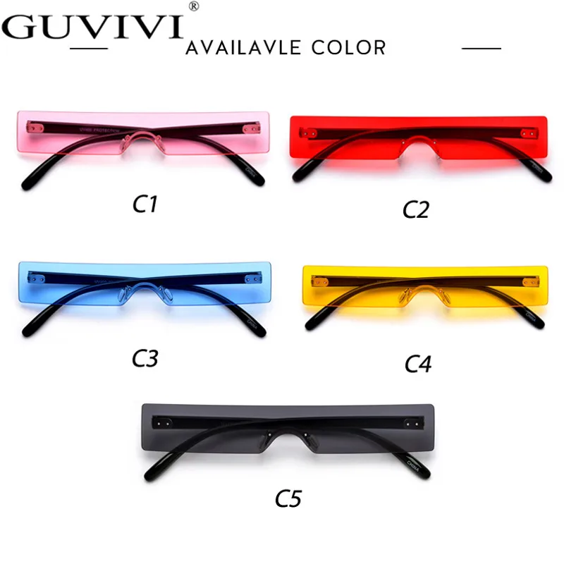 

Women Fashion Half Frame Small Rectangle Sunglasses Women Brand Designer Ins Popular One Piece Red Shades Sun Glasses