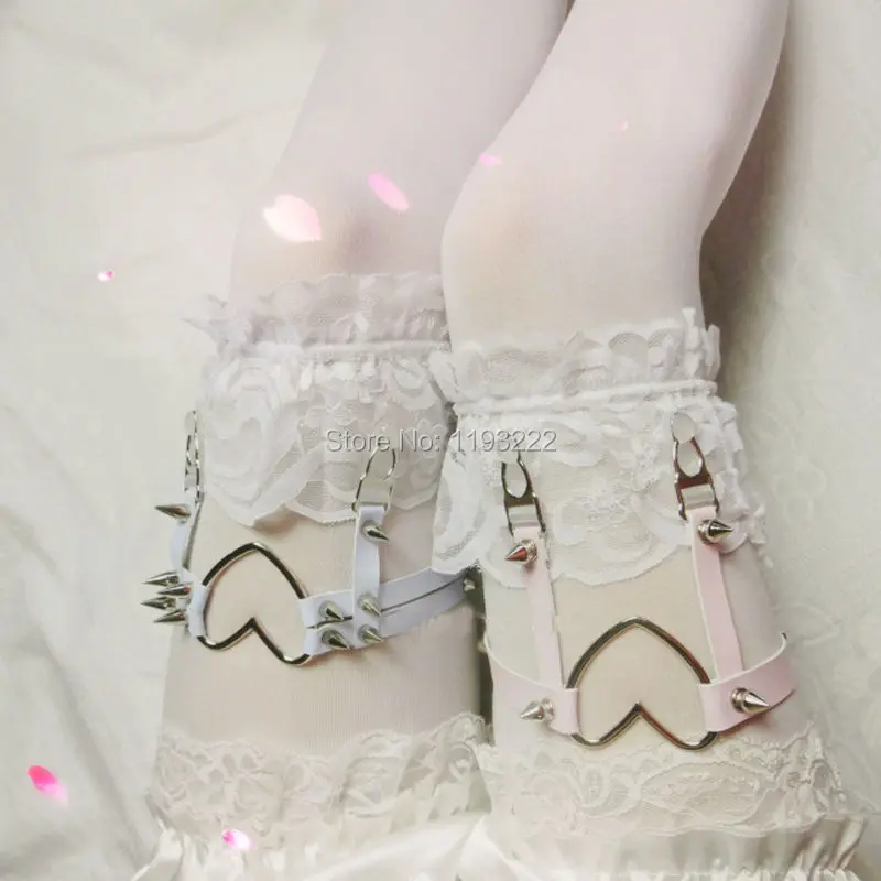 Оптовая продажа ручная работа пикантные Подвязки для ног в стиле панк двойные