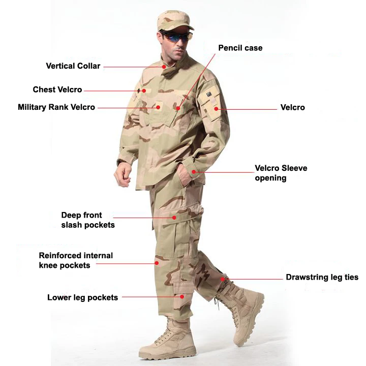 Тактический Рип-стоп Камуфляж Хаки Военная Униформа DCU военная одежда боевой тактический комплект куртка и брюки.