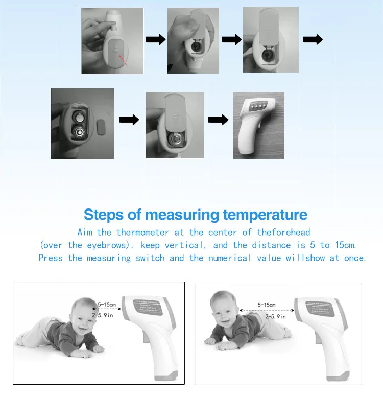 LED thermometer non-contact digital infrared forehead for infants children and adults | Электроника