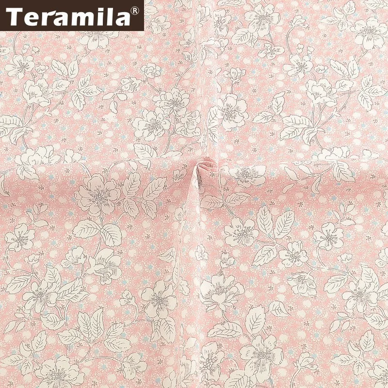 Teramila розовая саржевая ткань из 100% хлопка Algodon DIY Flroal Design шитье лоскутное стеганые