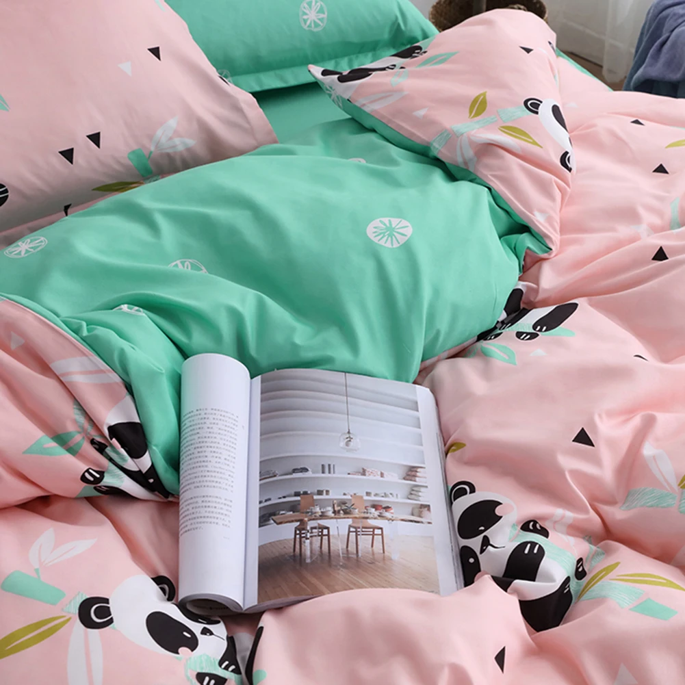 Комплект постельного белья с принтом панды комплект из 3/4 предметов наволочка