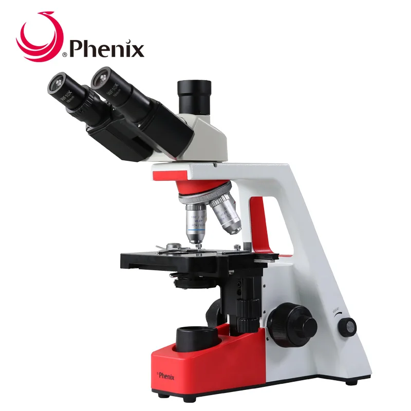 Phenix 40X-1000X Профессиональный тринокулярный биологический микроскоп для