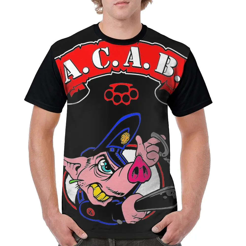 Мужская футболка с коротким рукавом SAMCUSTOM объемная креативная Повседневная ACAB cats