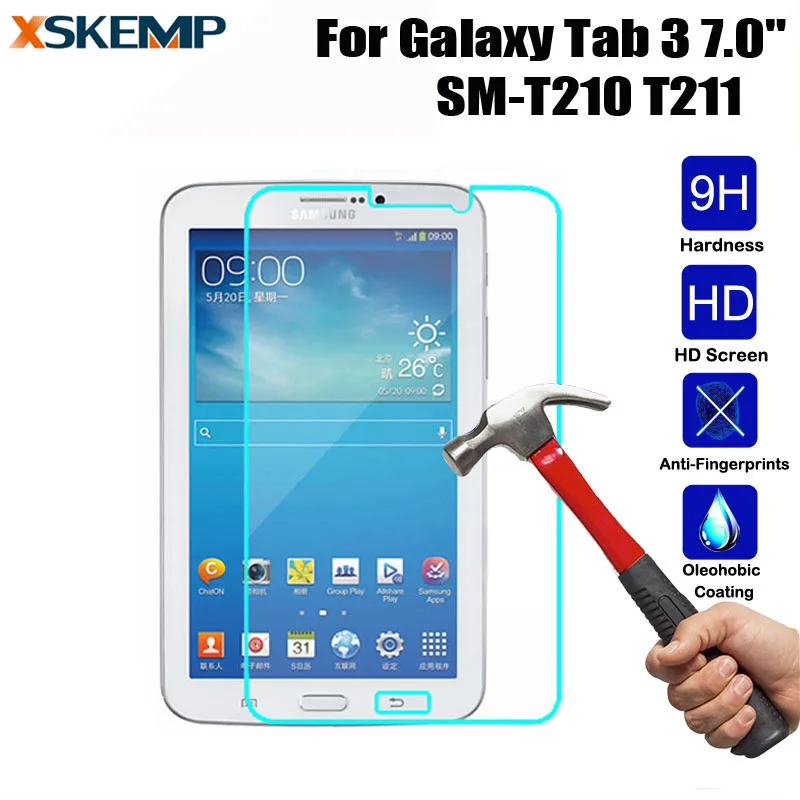 Закаленное стекло для samsung Galaxy Tab 3 7,0 T210 T211 7,0 дюймов без отпечатков пальцев Защита экрана Противоударная Защитная пленка для планшета