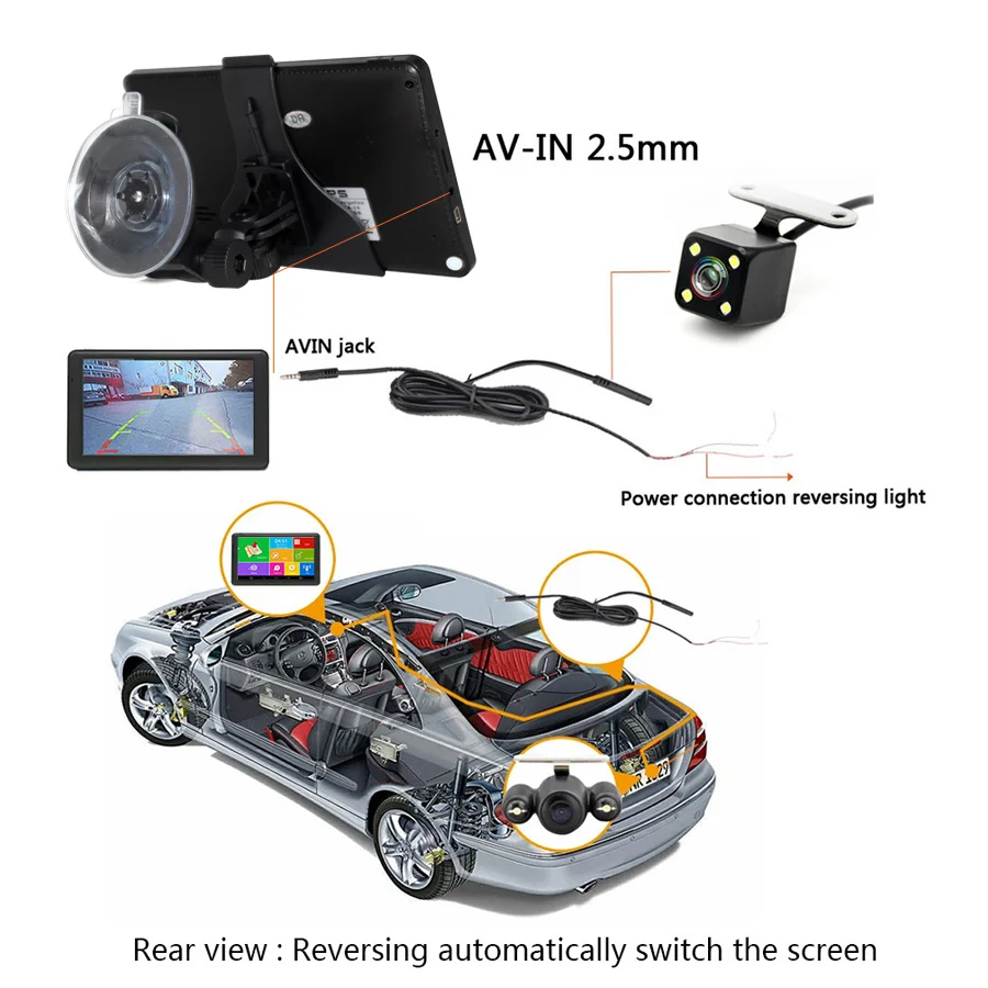 Автомобильный GPS навигатор TOPSOURCE Android Wi Fi Bluetooth FM радио спутниковая навигация