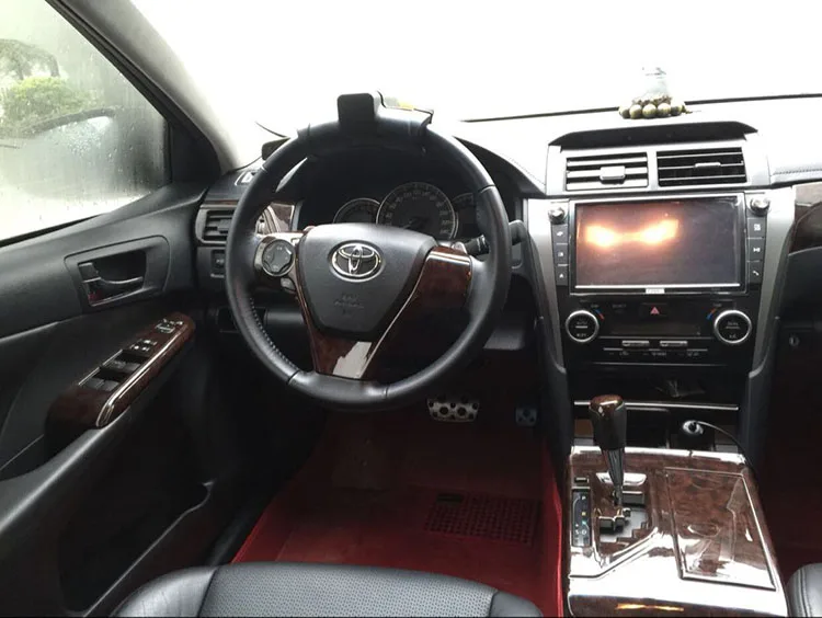 HighQuality mahogany cherry wood carbon fiber 3D interior trim special modified car parts accessories for Toyota Camry 2012-2015 |
