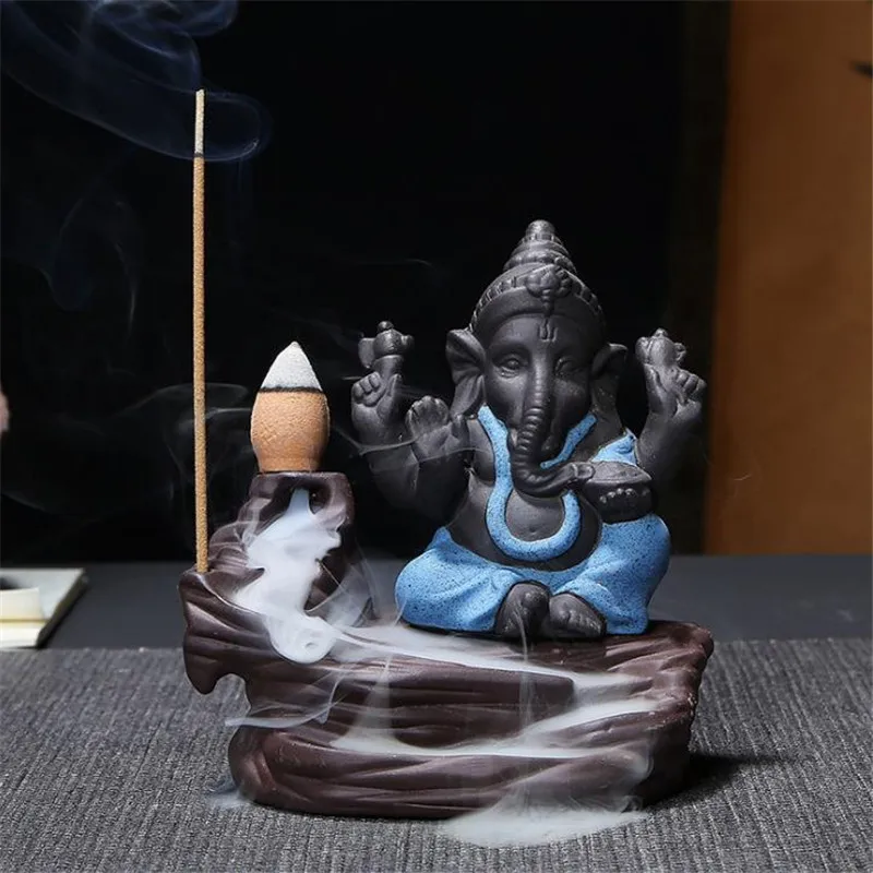 Ganesha курильница для благовоний горелка Бог слон благоприятный и символ успеха водопад курильница домашний декор+ 20 шт Бесплатные конусы