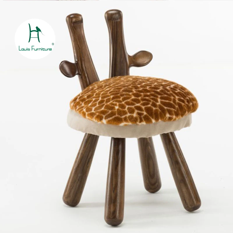 Луи модные детские столы и стулья овцы кролики олень жираф мультфильм твердые