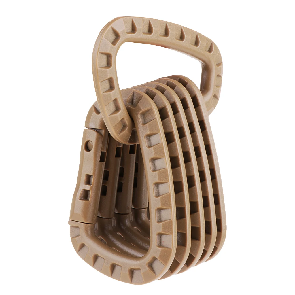 

6Pcs Carabiner Snap Hanging Hook D Ring Key Chain Clip Keychain Hiking Camp Mountaineering Hook Strong Tactical Climbing Tool