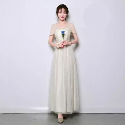 Sweet Memory New Long Bridesmaid Dress Champagne Bridesmaid Dresses SA1939 - Цвет: Shuangjian Champagne