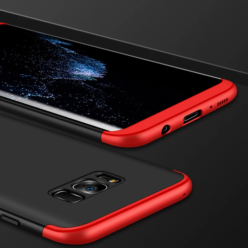 360 полная защита чехол для телефона + закаленное стекло samsung S8 S8plus S9 S9plus S7 S7Edge