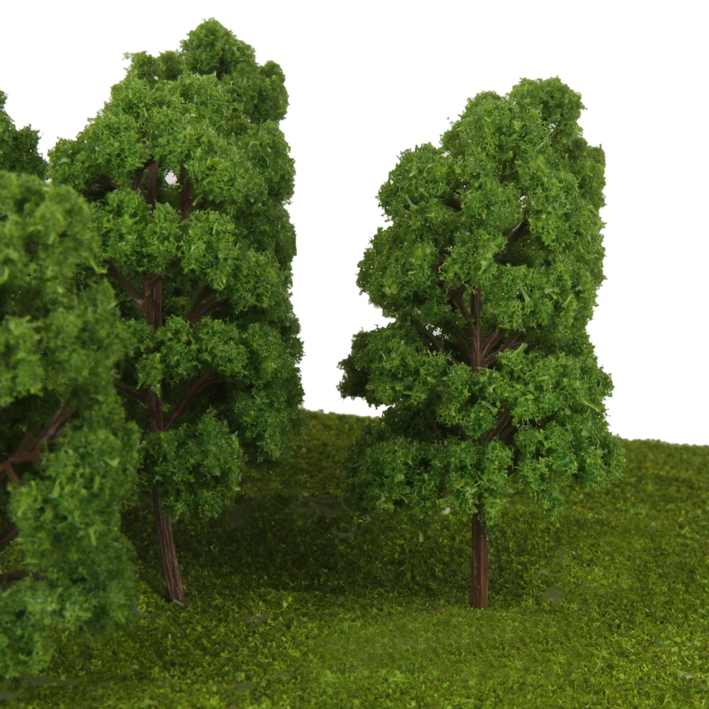 

10Pcs Plastic Model Trees Railroad Building Street Park Diorama Scenery Layout Accessory HO 1:75 Scale