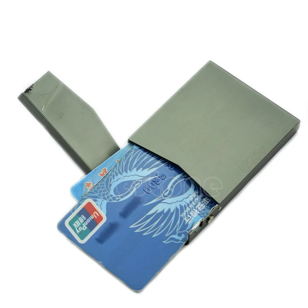 Новинка Карманный чехол для визитных и кредитных карт Металлический футляр|name