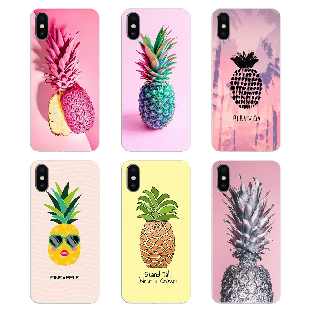 For Samsung Galaxy S2 S3 S4 S5 MINI S6 S7 edge S8 S9 Plus Note 2 3 4 5 8 Coque Fundas Silicone Case colorful pink gold Pineapple |