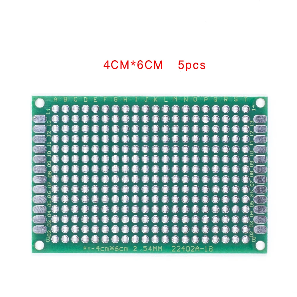 5 шт./лот 5x7 4x6 3x7 2x8 6x8 7x9 двухсторонний медный Прототип PCB универсальная плата экспериментальная макетная пластина для Arduino