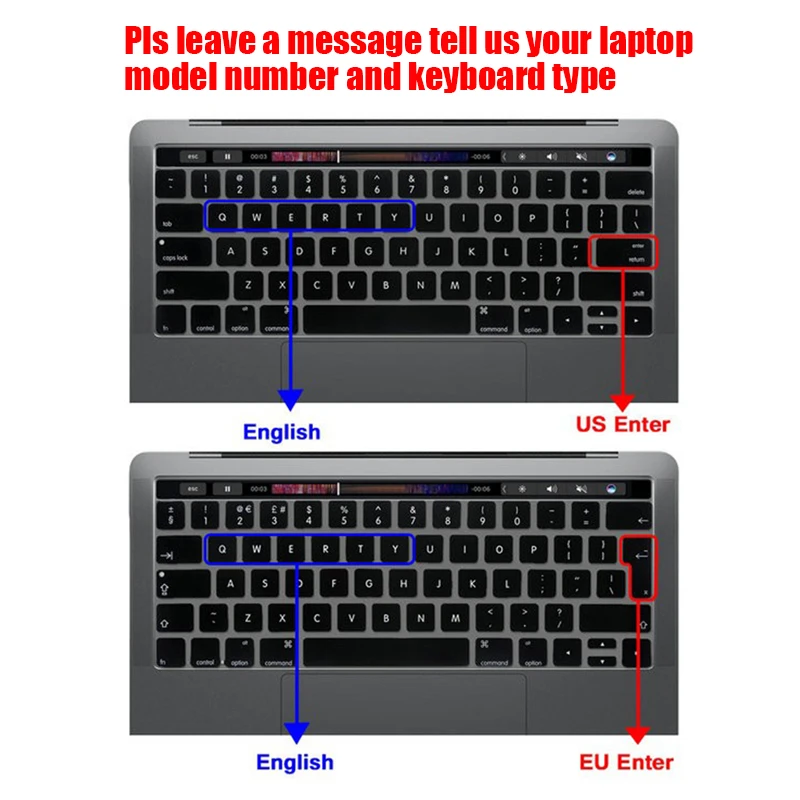 США Версия Водонепроницаемый разноцветный Клавиатура ноутбука чехол для MacBook Pro 13 Клавиатура ноутбука пыле силиконовый защитный чехол