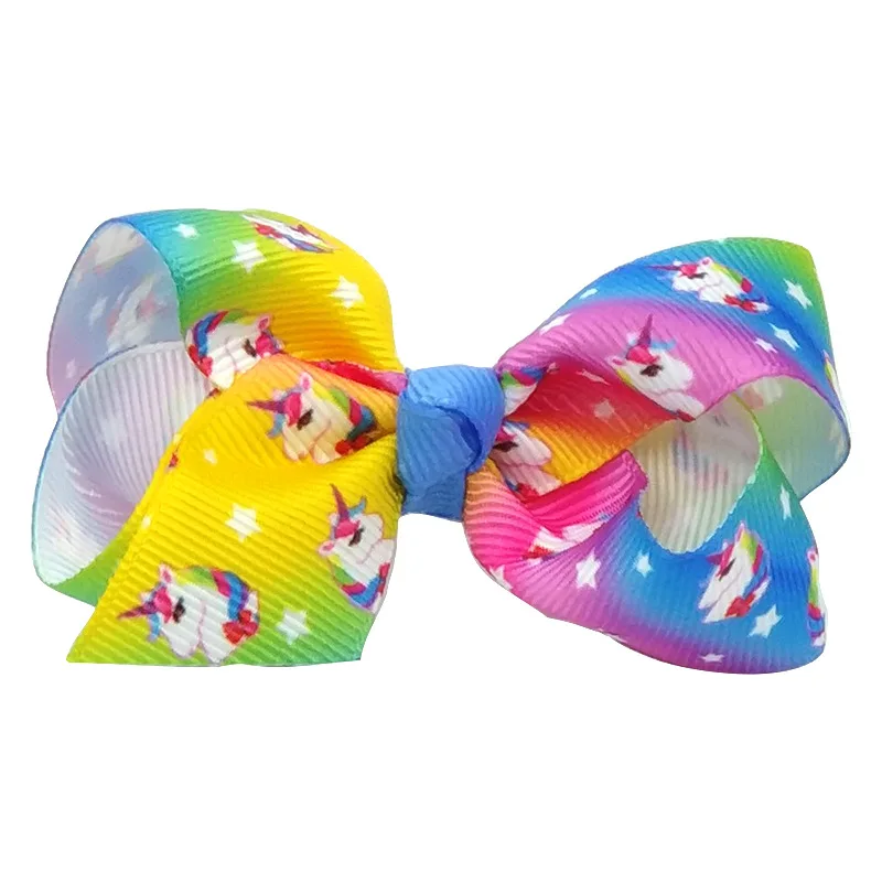 

Boutique 30pcs 3" Fashion Cute Unicorn Bow Hairpins Solid Mini Ribbon Bowknot Fairy Hair Clips Princess Hair Accessories