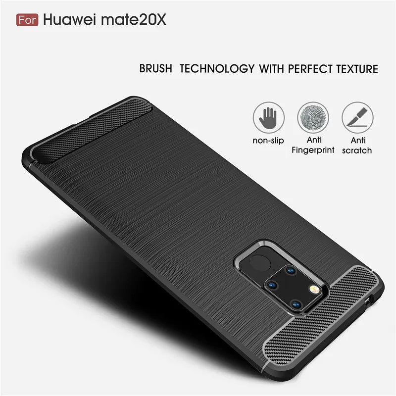 Чехол из углеродного волокна для Huawei Mate 20 X высококачественный противоударный