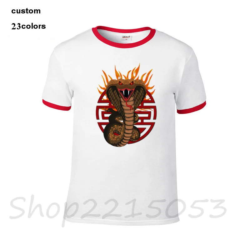 2018 Cobra с китайским Багуа пламя мужская футболка Топ бренд хлопок игра ТВ camisetas