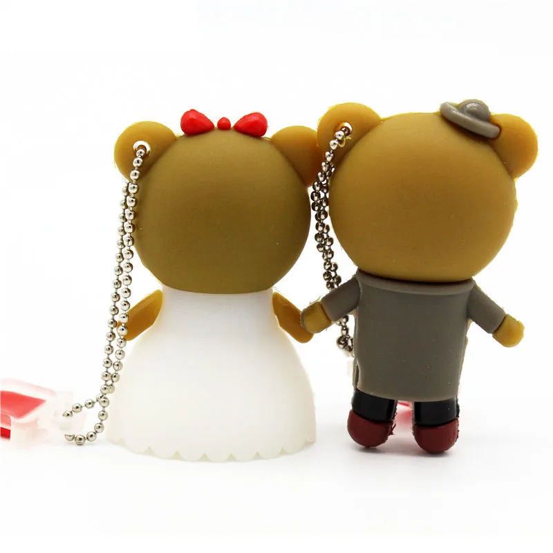 Свадебный подарок мультяшный медведь флешка 4 ГБ 8 16 32 64 флэш-накопитель для