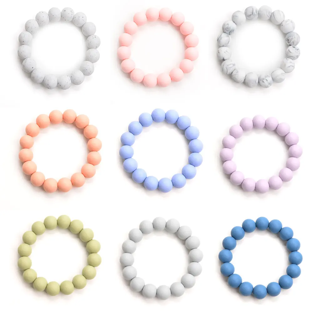 Лидер продаж модный силиконовый браслет для прорезывания зубов женщин