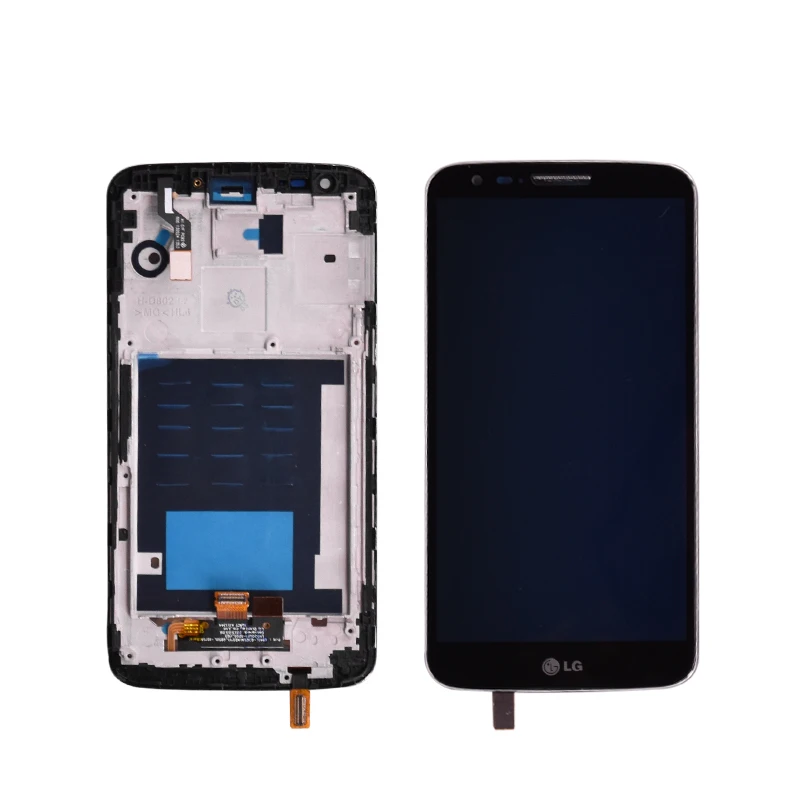 Для LG G2 D802 ЖК дисплей сенсорный экран с дигитайзером в сборе рамкой черно белый