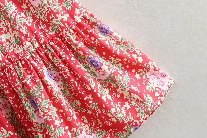 Женское платье с v образным вырезом и коротким рукавом свободное оборками