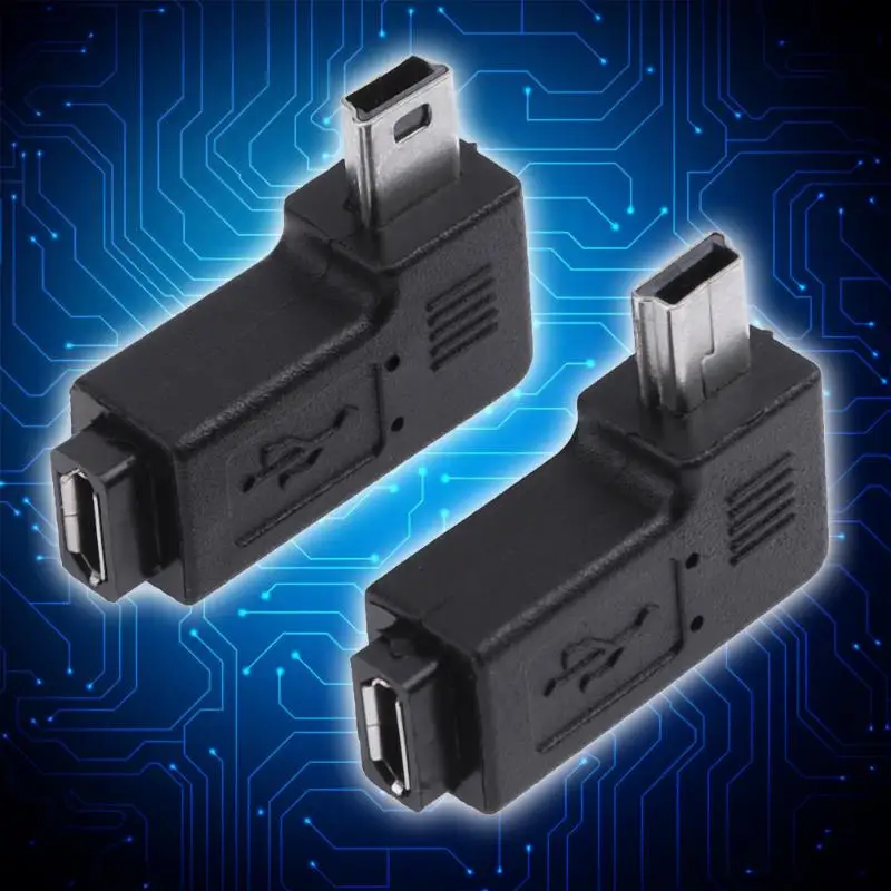 2 шт./компл. L образная мини usb мама к Micro USB папа 90 градусов правый левый угол