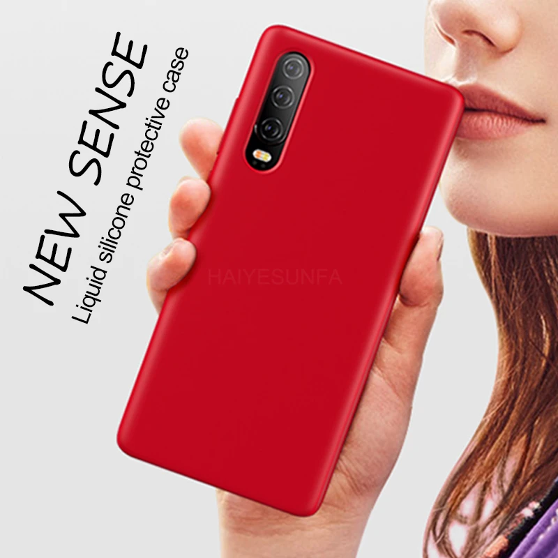 Luxury Liquid Silicone Bumper Case On The For Huawei P30 P20 Pro Soft TPU Back Cover Huawai Lite Shockproof |