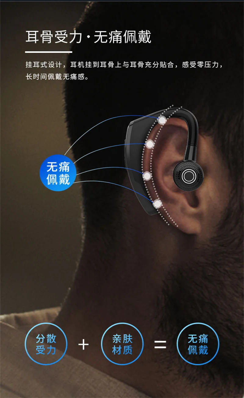 Быстрая зарядка V10 Handsfree бизнес Bluetooth 5,0 наушники микрофон Голосовое управление беспроводная гарнитура для привода шумоподавление PK V9