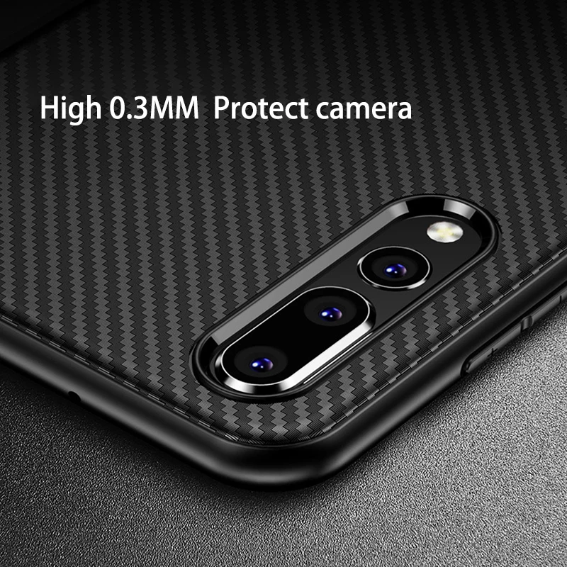 Роскошный чехол для Huawei Mate 10 P20 Pro противоударный защитный мягкий из углеродного