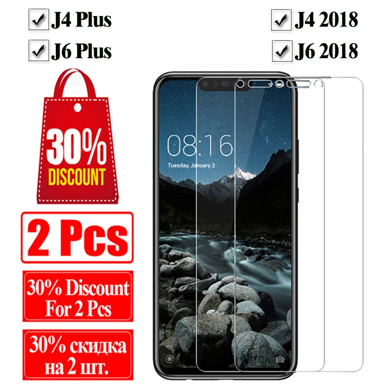 2018 стекло на samsung J4 J4plus 9H 2.5D Защитное для galaxy J6 J6plus против царапин J8 plus