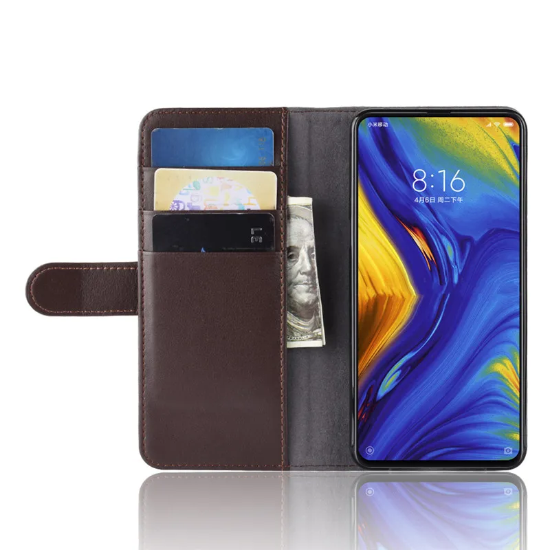 Xiaomi Mi Mix 3 Leather Case Mix3 Flip Cover 6.39 inch Wallet Style Genuine for | Мобильные телефоны и аксессуары