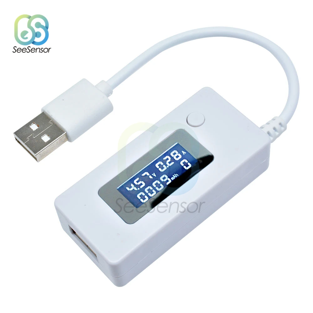 ЖК-детектор USB Вольтметр Амперметр мобильное зарядное устройство Емкость Тестер измеритель напряжения тока зарядка монитор 3 в-7 в DC 3-7 в