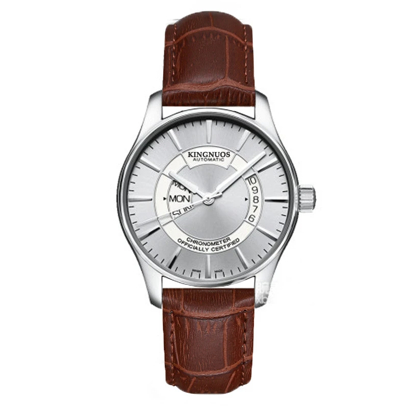 Новинка 2020 мужские часы KINGNUOS роскошный бренд полностью Стальные кварцевые