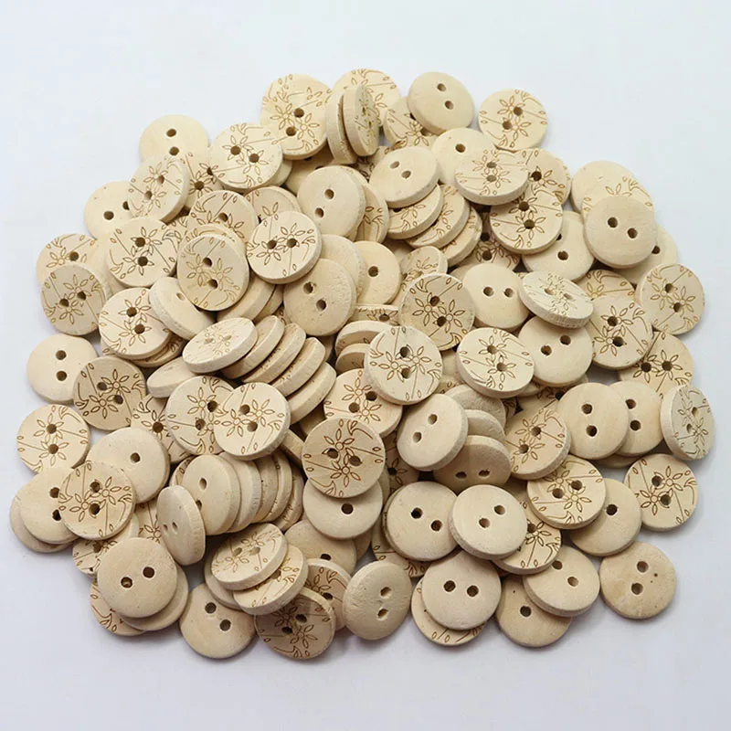 100pcs Professional wood windbreaker casual cardigan suit coat sweater shirt button children wooden buttons C1-1 | Дом и сад