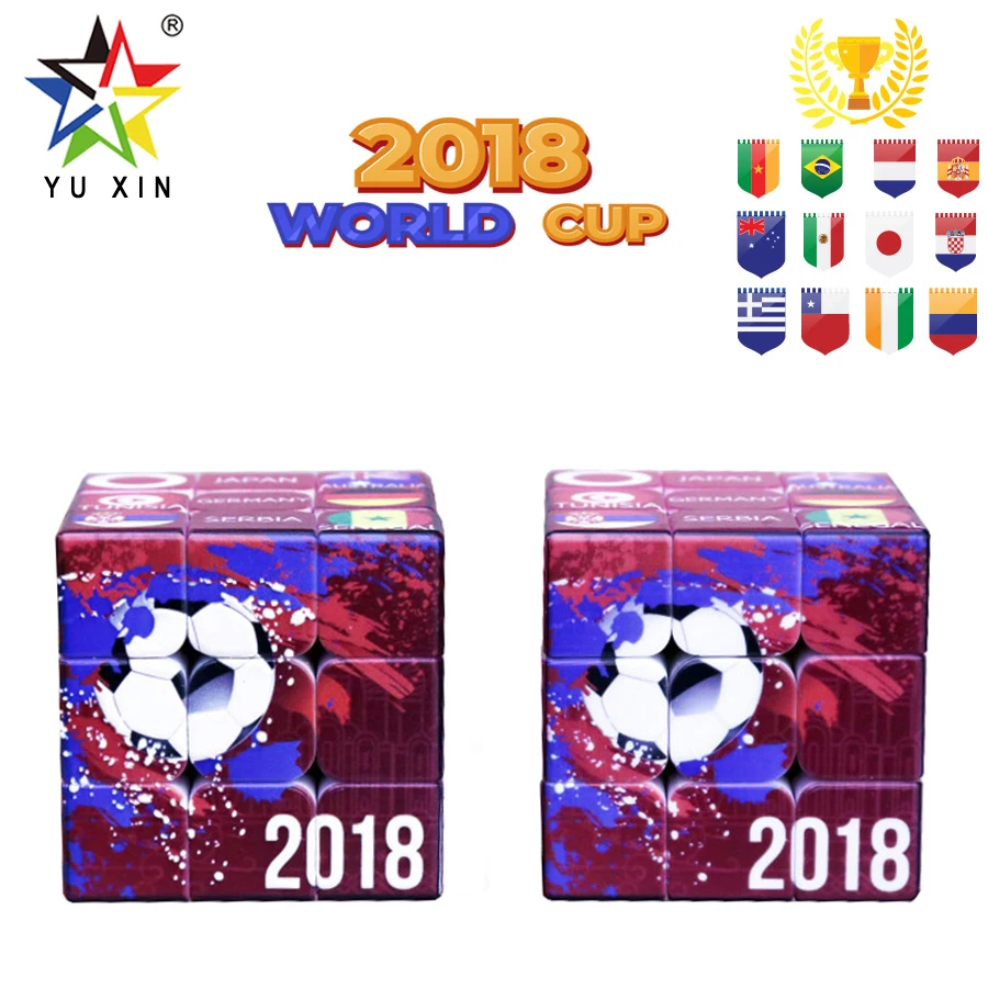 2019 YUXIN Magic Cube World Cup 3x3x3 русский Commemora 56 мм головоломка на скорость куб игрушки для