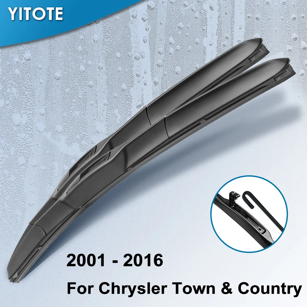 

YITOTE Windscreen Hybrid Wiper Blades for Chrysler Town & Country Fit hook Arms
