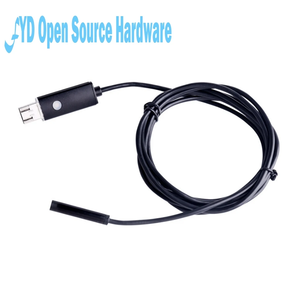 Камера-Эндоскоп 2 м объектив 7 мм 6 светодиодов USB Бороскоп змея видеокамера для