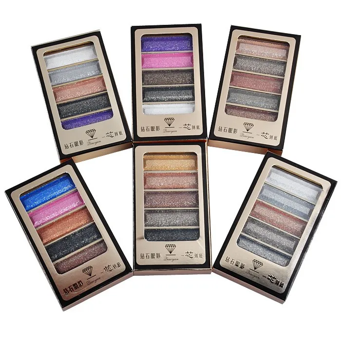Знаменитые 5 цветов Тени для век макияж палитра теней супер блестящие алмазные